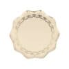 Elegant vintage-style ceramic platter with ornate gold and silver detailing, ideal for serving appetizers, desserts, or displaying decorative items; perfect for special occasions and upscale dining.