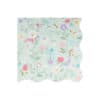 Bright floral custom printed fabric with pastel colors, botanical design, suitable for clothing, accessories, or home decor from The Wraperie.