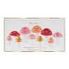 Bright honeycomb mushroom-shaped decorative ornaments in pastel pink, red, orange, and yellow, perfect for whimsical home decor and gift embellishments.
