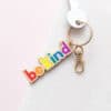Be KIND rainbow colorful keychain on gold ring and clasp for kids and children, adorable accessory for backpacks and bags, perfect gift for kids.