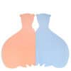 Colorful bear-shaped character cutouts in pastel pink and blue, perfect for themed parties and decor.