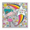 Colorful girls rule coloring book cover featuring a cartoon girl with vibrant hair, rainbows, stars, and playful artwork, perfect for kids' creative activities and fun learning.