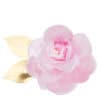 Beautiful pink and gold floral cake topper with realistic petals and leaves, perfect for wedding, birthday, or special event decorations. Handcrafted edible cake art by The Wraperie.