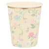 Vegan-friendly ice cream container with pastel floral and butterfly design, perfect for eco-conscious customers at The Wraperie.