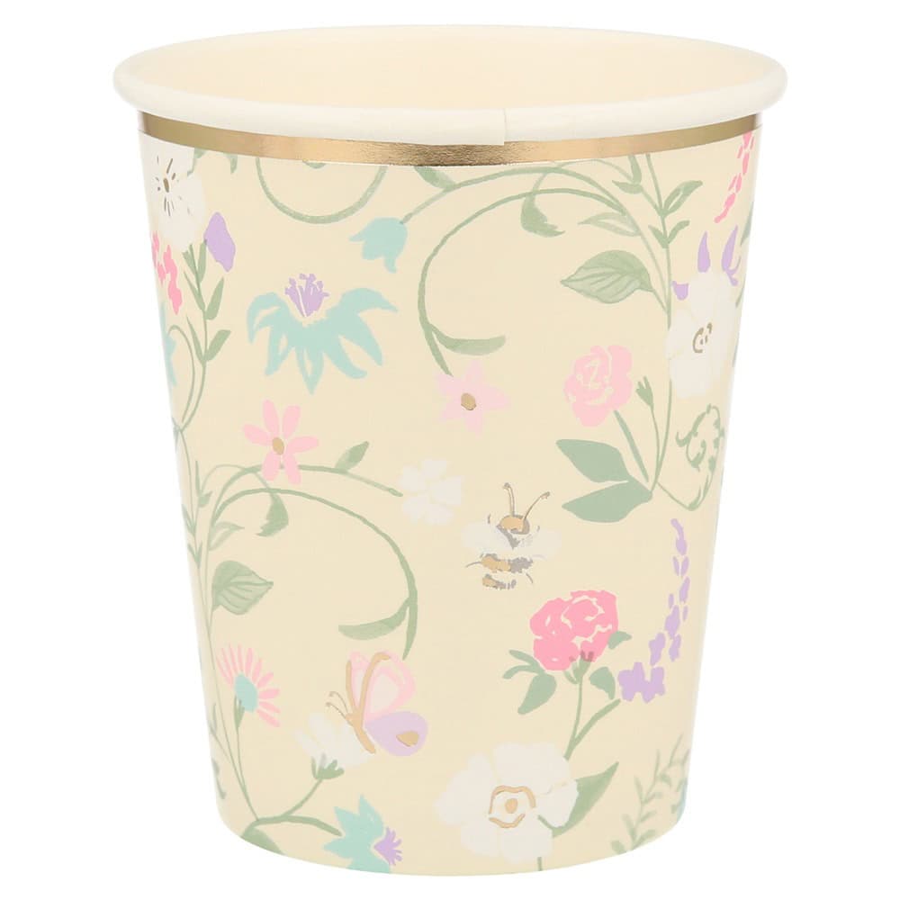 Vegan-friendly ice cream container with pastel floral and butterfly design, perfect for eco-conscious customers at The Wraperie.
