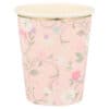 Colorful floral patterned paper cup from The Wraperie, perfect for drinks at parties or events. Stylish, eco-friendly, and designed for both hot and cold beverages, adding elegance to your table setting.