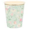 Butterfly-themed ice cream cup with pastel floral design, gift paper cup, eco-friendly disposable plastic cups for parties, summer gatherings, and special occasions.