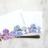 Vibrant hydrangea print on a luxury A5 notebook cover, perfect for floral-themed stationery and gift accessories.