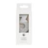Shimmering silver number 3 candle in white packaging for birthday or celebration decor, part of The Wraperie's birthday accessories collection.