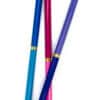 Bright colored pencils in blue, pink, and purple on white background, perfect for creative projects and art supplies at The Wraperie.
