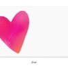 Bright pink watercolor heart illustration, perfect for love and Valentine's Day themes.