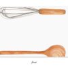 Whisk and wooden spoon illustration, kitchen utensils for cooking and baking, watercolor drawing, front view, culinary tools, The Wraperie kitchen accessories photo, artistic kitchen utensil artwork, perfect for food blog or culinary website images, watercolor style, hand-painted.