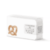 Pretzel-shaped stationery eraser in clear plastic case, featuring Little Notes branding and whimsical design. Perfect for gift, desk decor, or office use, adding fun to note-taking and stationery accessories.