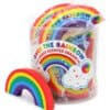 Vibrant rainbow-shaped erasers in colorful Packaging, perfect for school supplies, kids' arts and crafts, and practical stationery accessories.
