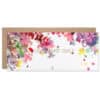 Vibrant floral wedding greeting card for couples, featuring watercolor blossoms and elegant gold foil text, perfect for celebrating love and marriage.