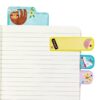 Sloth notepad tab, fruit watermelon notepad tab, unicorn notepad tab, butterfly notepad tab, colorful cute sticky notes, whimsical decorative message tabs, fun stationery supplies for organization, playful memo markers, The Wraperie stationery collection, collectable sticky note tabs for kids and teens.