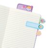 Colorful sticky notes with fun, themed designs including a cute bowl of ramen, ice cream, sushi roll, and a smiling face, ideal for organizing and decorating notebooks or planners.