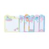 Colorful unicorn and fish-themed sticky notes with adorable donuts and rainbow accents, perfect for kids' writing and organization.