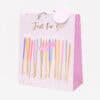 Colorful birthday candles gift bag for celebrations and special occasions from The Wraperie.