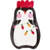 Festive penguin-shaped foil balloon with holiday string lights decoration, perfect for Christmas parties and celebrations.
