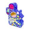 Colorful space-themed wooden puzzle featuring a boy astronaut, rocket ship, and aliens, perfect for kids' educational toys, space exploration, and developmental play.