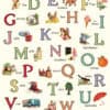 Apple, alphabet learning chart featuring colorful letters and objects for kids' early education and alphabet recognition.