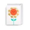 Bright cheerful flower greeting card with a smiling face, gold accents, and vibrant colors - perfect for personalized messages and special occasions; from The Wraperie.