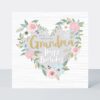 Beautiful birthday card for grandma with floral heart design, perfect for expressing love and appreciation on her special day.