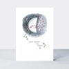 Moon and star greeting card with cute illustration and heartfelt message for friends.