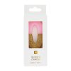 Pink and gold glitter number candle in packaging, perfect for birthday celebrations and making wishes. Stylish and festive candle designed to add sparkle to special occasions.