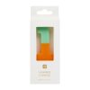 Colorful number candle in a modern design, perfect for birthday celebrations and special occasions, featuring a vibrant orange and green color scheme.