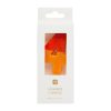 Bright orange and red number 4 candle in packaging, ideal for birthday celebrations and décor, perfect for adding a vibrant touch to special moments.