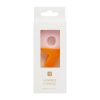 Pink and orange number 7 candle in white packaging with window display, decorative birthday and celebration candle from The Wraperie.