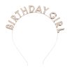 Birthday girl hair accessories with "Birthday Girl" metal word design, ideal for birthday parties, celebrations, and special occasions. Perfect for styling hair for birthday events.