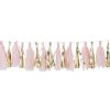 Colorful party tassel garland with pink tissue paper and gold metallic strips for celebrations and decorations.