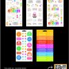 Vibrant colorful sticker sheets for Happy Planner, featuring motivational phrases and decorative icons, designed to customize planners and organize schedules effectively.