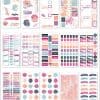 Bold, colorful planner sticker sheets with motivational quotes, appointment labels, task trackers, and decorative elements designed for organization and self-expression.