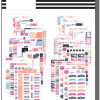 Bright planner stickers set with motivational and decorative elements for The Happy Planner. Perfect for customizing planning pages, organization, and adding flair to your planner.