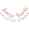 Elegant rose gold "Little Star" birthday banner for celebration decorations, perfect for children's parties, baby showers, or special events. Stylish and festive wall decor.