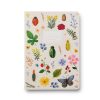 Colorful botanical and insect illustration notebook cover, ideal for nature-inspired stationery and eco-friendly journal products. Perfect for creativity and note-taking.
