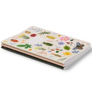 Colorful botanical and insect design notebooks with floral patterns from The Wraperie. Perfect for journaling, note-taking, and organizing thoughts with nature-inspired artwork.