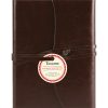 Genuine Italian leather journal with wrap closure, Toscana design for writing and note-taking, handcrafted for travelers and writers, perfect for the Wraperie collection.