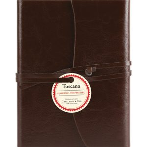 Genuine Italian leather journal with wrap closure, Toscana design for writing and note-taking, handcrafted for travelers and writers, perfect for the Wraperie collection.