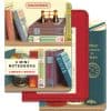 Colorful miniature library books and notebooks stacked neatly, perfect for home or school organization, featuring French, English, and travel-themed designs.