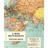 Map of Europe, Africa, Asia, and Australia with vintage style, highlighting countries and major cities, used as promotional material for The Wraperie notebooks.
