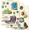 Vibrant mineral and gemstone illustration on three mini notebooks showcasing mineralogy, crystals, and stones, perfect for mineral collectors, geology enthusiasts, and gemstone lovers.