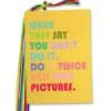Colorful motivational quote art on yellow textured background with vibrant rainbow ribbons at the top. Perfect for inspirational decor.