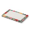 Colorful floral notepad with decorative scalloped edges, perfect for recipe writing, grocery lists, or daily notes, adds charm to kitchen or home office decor.