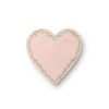 Heart-shaped pastry box with green floral design and pink background perfect for wedding or special occasion favors.