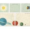 Sun illustration representing the solar system with artistic planet graphics and celestial chart background.